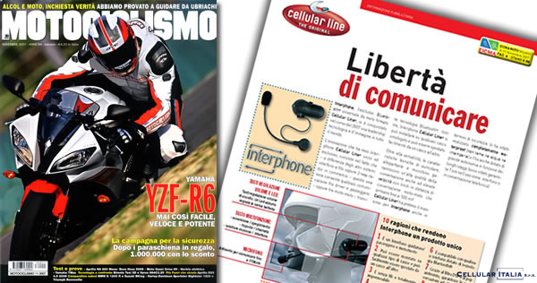 MOTOCICLISMO - novembre 2007 - Rassegna stampa a cura di GoandLink per Cellular Italia Spa