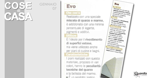 COSE DI CASA - gennaio 2007 - Rassegna stampa a cura di GoandLink per Gruppo Quarella Spa