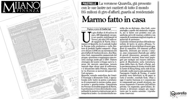MILANO FINANZA - 31 marzo 2007 - Rassegna stampa a cura di GoandLink per Gruppo Quarella Spa